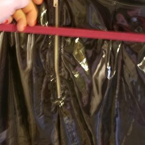 Vinyl black mini skirt